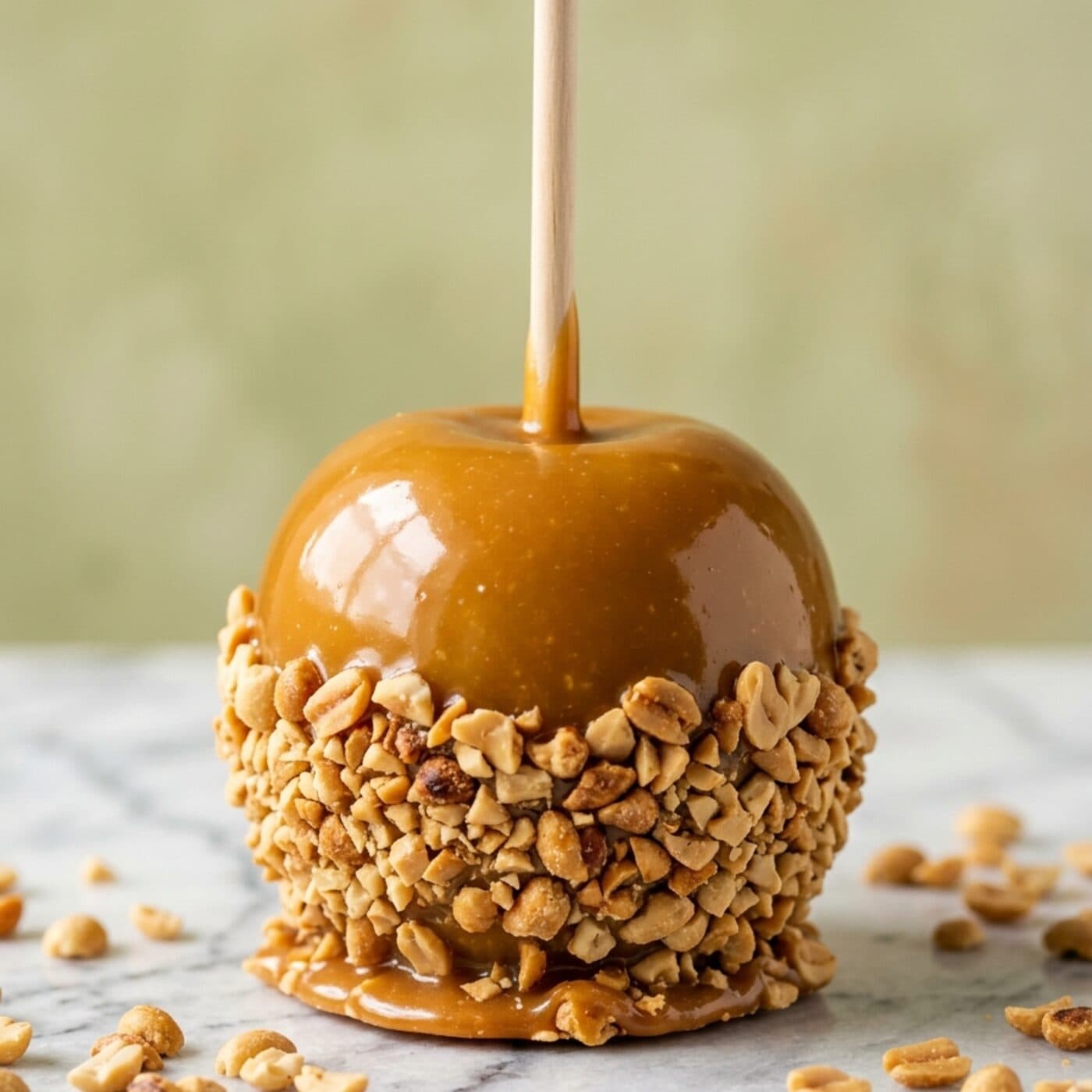 Maçã do amor gourmet com amendoim torrado